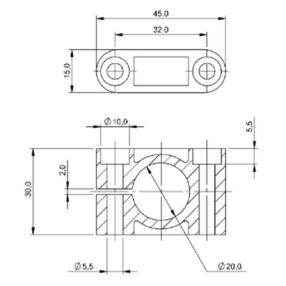 Suppport pour détecteurs Ø20mm pour unités d'exploitation BIS C-300-Lire la description
