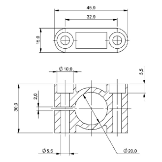 Suppport pour détecteurs Ø20mm pour unités d'exploitation BIS C-300-Lire la description