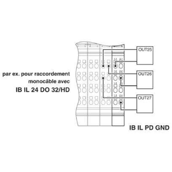 Module borne commun 0Vcc US pour Modules 32 I/O-Lire la description