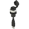 Prise intégrée + câble 1,8m USB 3.0 Type A femelle IP67 (chromé)