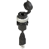 Prise RJ45 femelle / RJ45 mâle câble 1m PVC (noir)