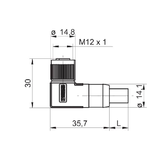 M12A Fem Coudé 12p; Câble PUR Blindé Cpc 10m-Lire la description