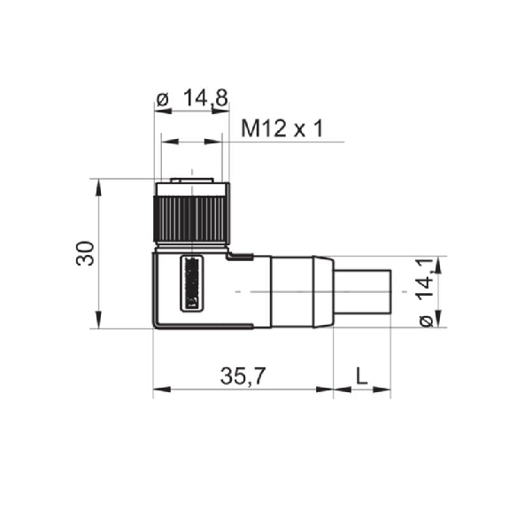 M12A Fem Coudé 12p; Câble PUR Blindé Cpc 10m-Lire la description