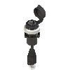 Prise RJ45 femelle / RJ45 mâle câble PVC 2,5m (satin chromé)