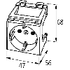 MSVD prise de courant d'armoire de commande USA (NEMA 5-15) blanc