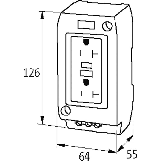 MSVD Prise de courant USA LED jaune 2x NEMA 5-15R (GFCI)/125VAC/15A-Lire la description