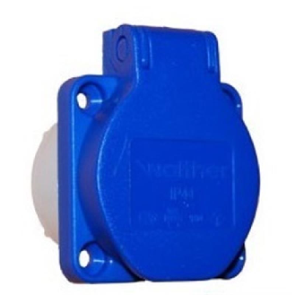 Socle de tableau 2P+T-10/16A-250V, bleu, NF-Lire la description