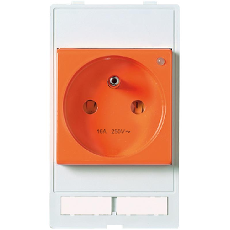Module simple MSDD Prise FR (UTE) orange 250VAC/10-16A-Lire la description