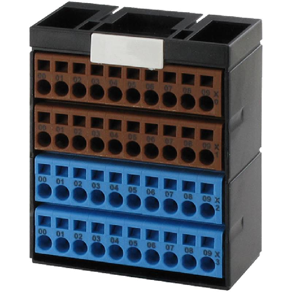 Bloc bornes de potentiel 40pts marron/bleu-Lire la description