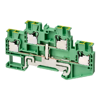 Borne double étage 2,5mm², Push-In +, V/J, 2x2pts de connexion-Lire la description
