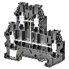 Borne double étage 4.0mm², Bornes à vis, noir, 2x2pts de connexion