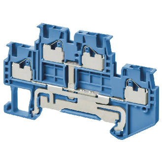 Borne double étage 1.5mm², Push-In +, bleu, 2x2pts de connexion-Lire la description