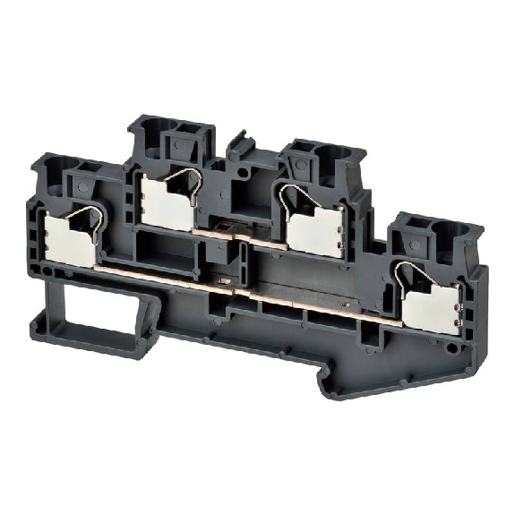 Borne double étage 4.0mm², Push-In +, gris foncé, 2x2pts de connexion-Leggi tutto