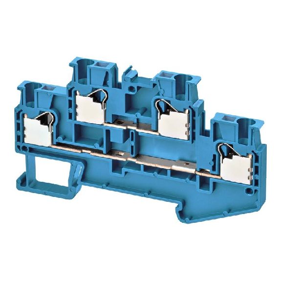 Borne double étage 2.5mm², Push-In +, bleu, 2x2pts de connexion-Lire la description