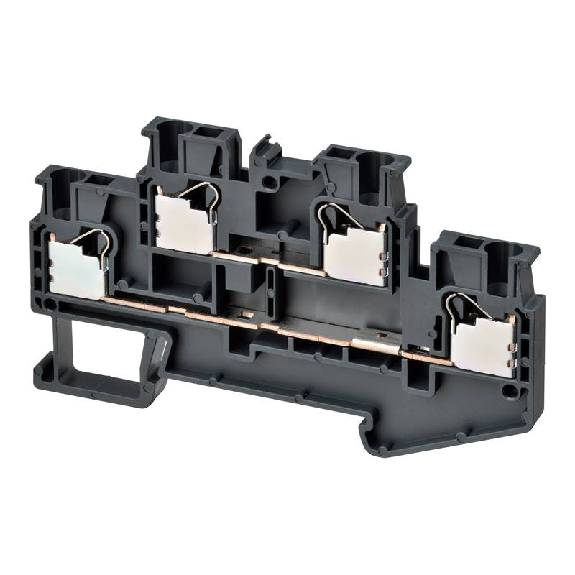 Borne double étage 2.5mm², Push-In +, gris foncé, 2x2pts de connexion-Lire la description
