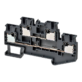 Borne double étage 2.5mm², Push-In +, gris foncé, 2x2pts de connexion-Lire la description