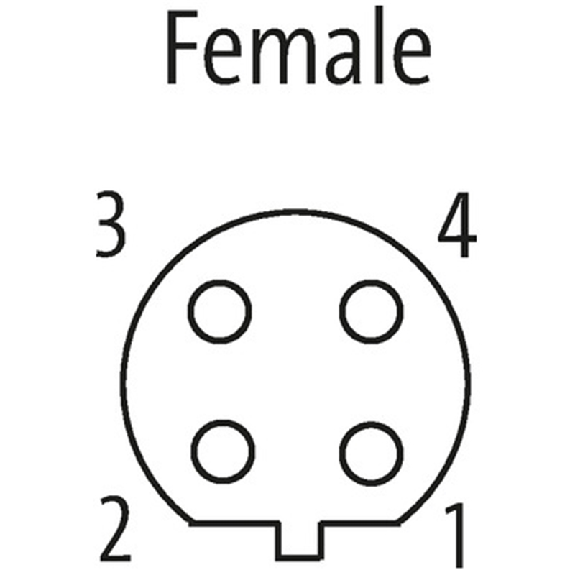 M12B Fem Droit 4p; Câble PUR Blindé 2x0,25+2x0,34 Violet Cpc 10m-Lire la description