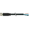 M08A Fem Droit 3p; Câble PUR UL/CSA 3x0.25 Noir Cpc 10m