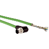 M12D Mâle Coudé 4p; Câble Blindé Vert 10m CAT5e Profinet