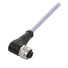 M12A Fem Coudé 5p; Câble PVC 3x034 Gris Cpc 10m (250V)