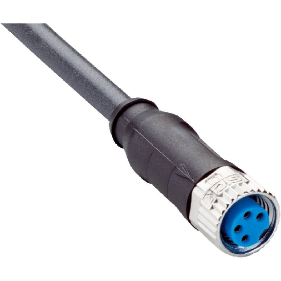 M08A Fem Droit 4p; Câble PUR 4x0.25 Noir Cpc 20m-Lire la description