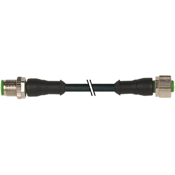 M12A Fem Droit 4p/M12A Mâle Droit 4p; PUR 4x0.34 Noir 5m M12A Fem Droit 4p/M12A Mâle Droit 4p; PUR 4x0.34 Noir 5m-Lire la description
