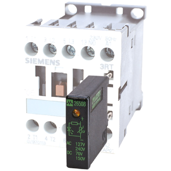 Antiparasitage pour contacteur CEM, Siemens, SIR 3 R, 24VAC/DC, VDR-Lire la description