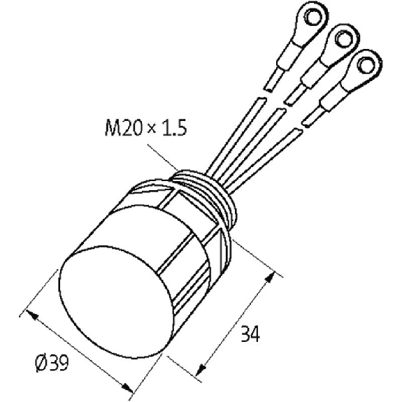 Antiparasitage pour moteur CEM, RC 3 RG 3x400VAC VDR M20x1,5 / 0,15m-Lire la description