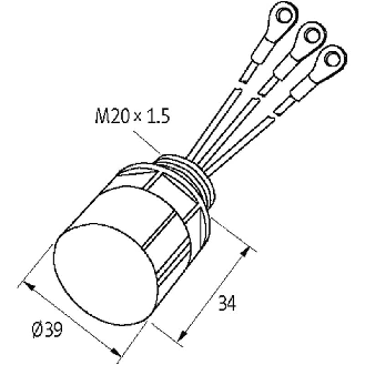 Antiparasitage pour moteur CEM, RC 3 RG 3x400VAC VDR M20x1,5 / 0,15m-Lire la description