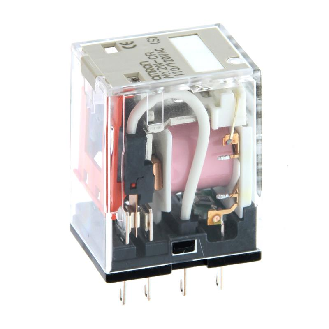 Relais DPDT 10A-250VAC, Ind. méca., Led, RC, 110-120AC-Lire la description
