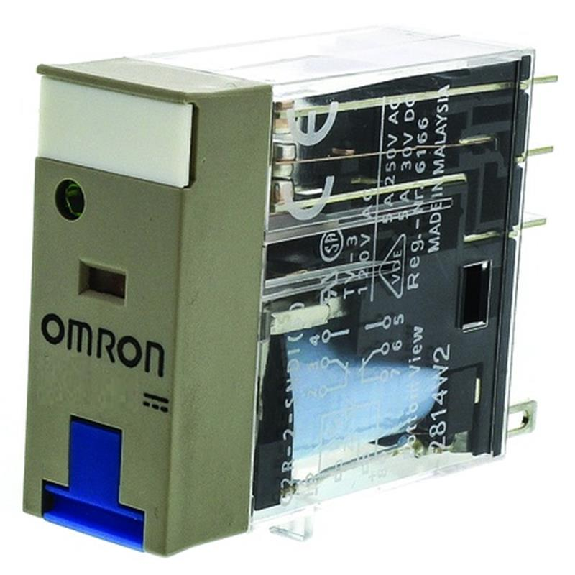 Relais DPDT 5A-250VAC, Ind. méca., Led, BT, 12DC Relais DPDT 5A-250VAC, Ind. méca., Led, BT, 12DC-Lire la description