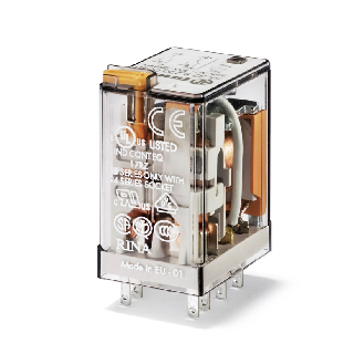 Relais DPDT 12A, Indic., Led, BT, Diode, 24VDC-Lire la description