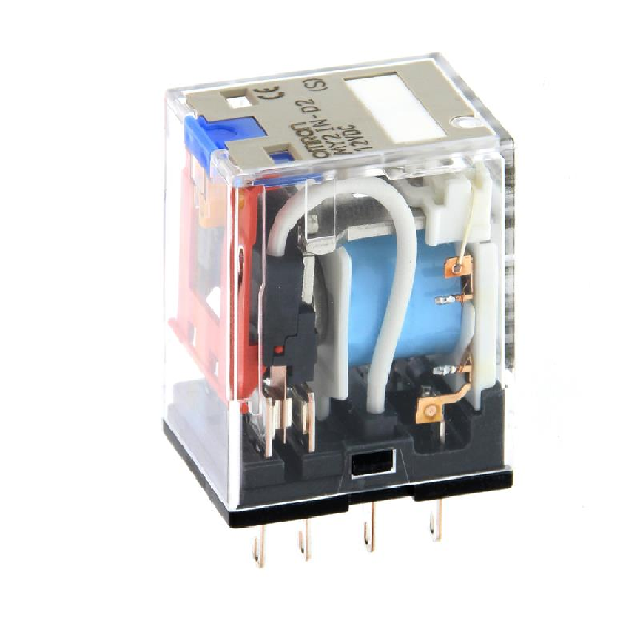 Relais DPDT 10A-250VAC, Ind. méca., Led, Diode, BT, 12DC-Lire la description