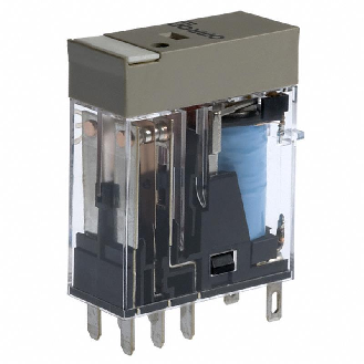 Relais DPDT 5A-250VAC, Ind. méca., Led, 24DC-Lire la description