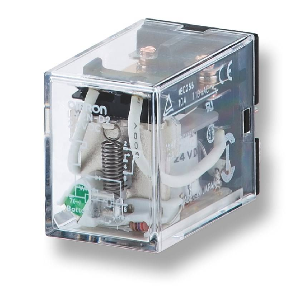 Relais DPDT 10A-110VAC, Ind. méca., Led, 24AC-Lire la description