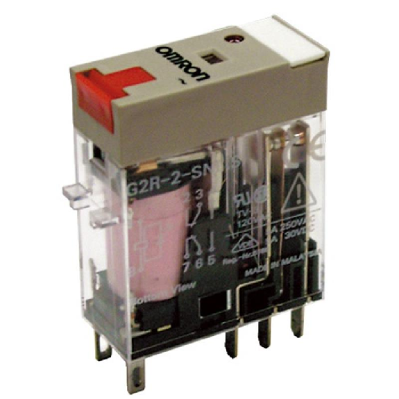 Relais DPDT 5A-250VAC, Ind. méca., Led, BT, 110AC-Lire la description