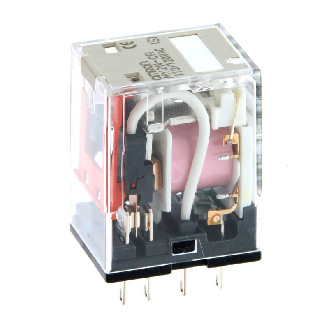 Relais DPDT 10A-250VAC, Ind. méca., Led, RC, 220-240AC-Lire la description