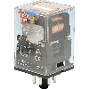 Relais DPDT 10A-250VAC, Ind. méca., Led, BT, 24DC
