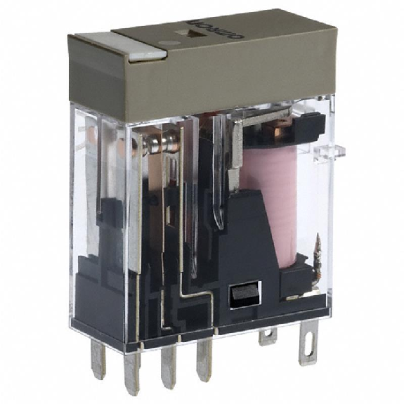 Relais DPDT 5A-250VAC, Ind. méca., Led, 120AC-Lire la description