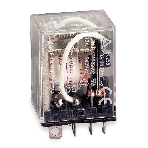 Relais DPDT 10A-110VAC, Ind. méca., Led, 200-220AC-Lire la description