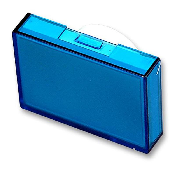 Lentille rectangulaire bleue pour bouton poussoir-Lire la description