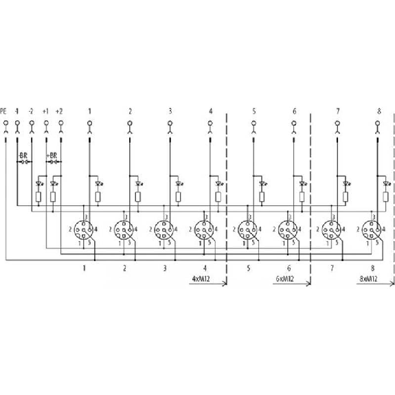 MVP12, 6xM12, 4pe, plug. cap SCT-Lire la description