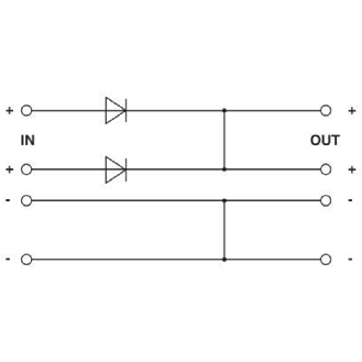 Module diode 12-24 VDC - 2x20 A - 1x40 A-Lire la description