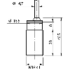 Vibration, shock and inclination sensor, 3-axis, RS485 + Ana, M12+C