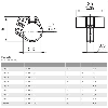 Support de fixation sur vérin cylindrique avec Ø de piston de 25mm