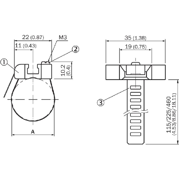 Support de fixation sur vérin cylindrique avec Ø de piston 8 à 130mm-Lire la description
