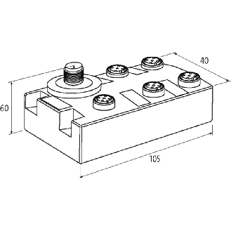 Switch 5-ports M12D (femelle), alim 1× M12A (mâle)-Lire la description