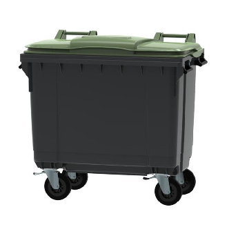 Conteneur 4 roues 660L vert-Lire la description