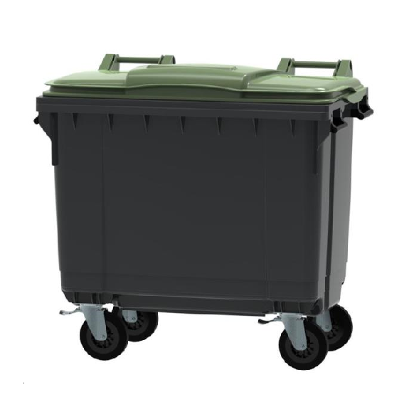 Conteneur 4 roues 660L vert-Lire la description