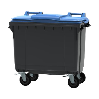 Conteneur 4 roues 660L bleu-Lire la description